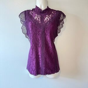 Cable & Gauge Purple Lace Blouse